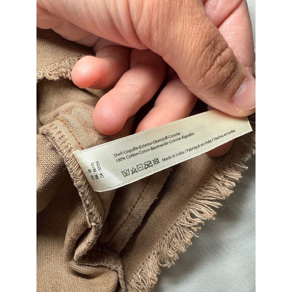 Free People One Penny tan high waisted pleated raw hem shorts womens 2 boho - Picture 5 of 10